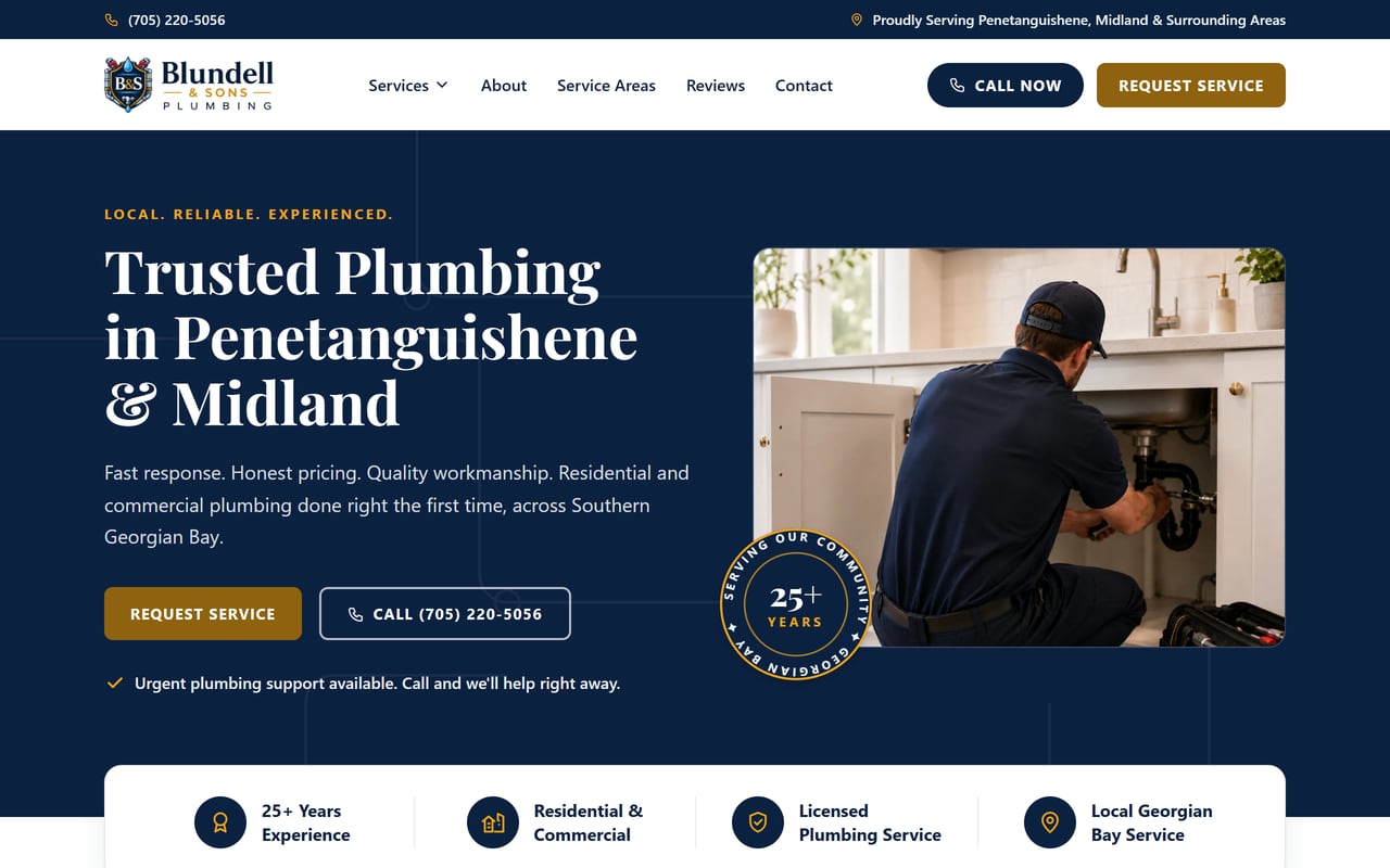 Blundell & Sons Plumbing website