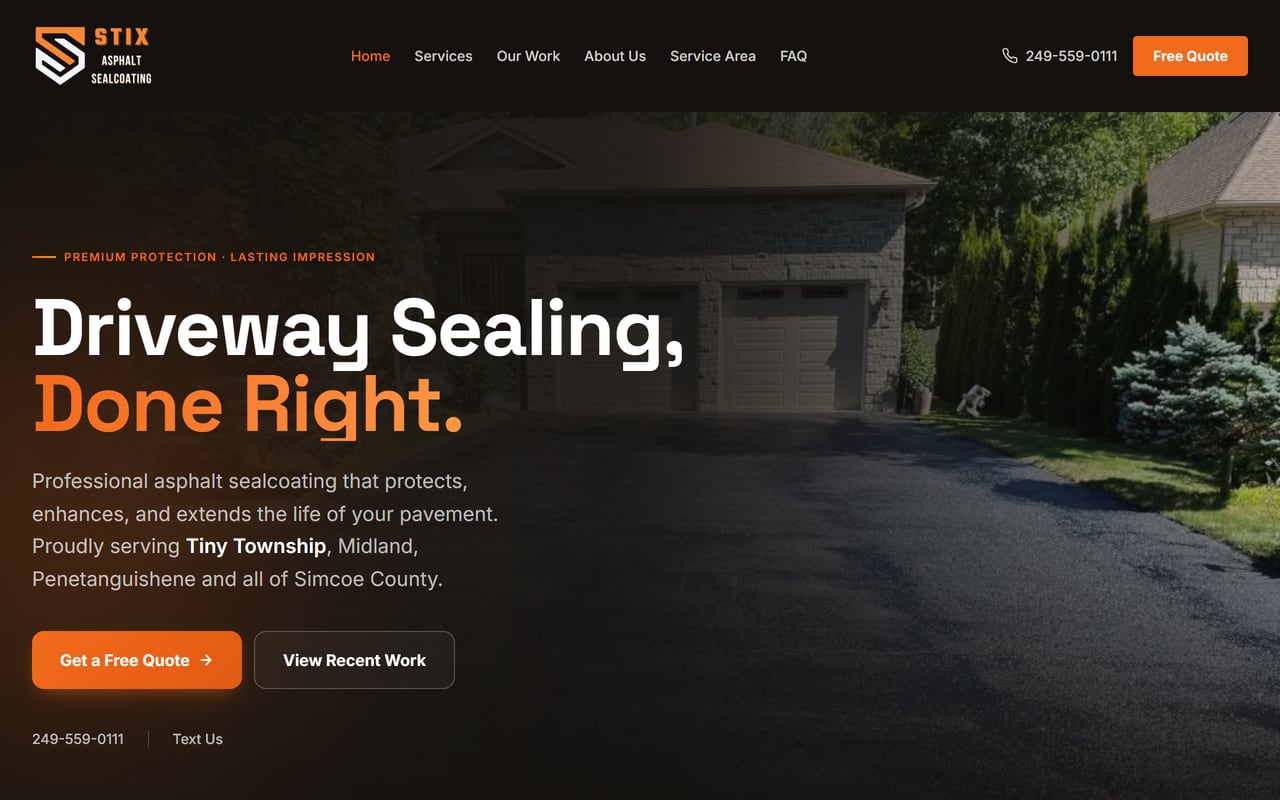 STIX Sealcoating website