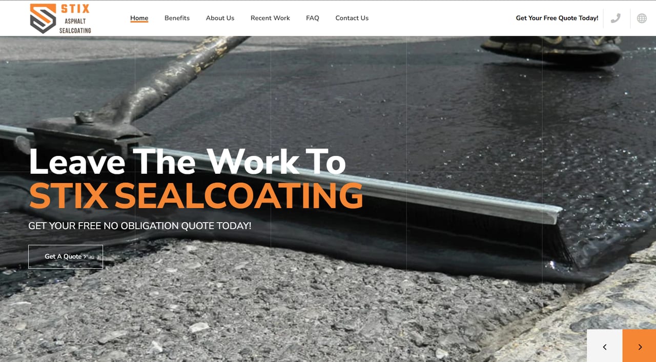 STIX Sealcoating website
